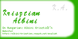krisztian albini business card
